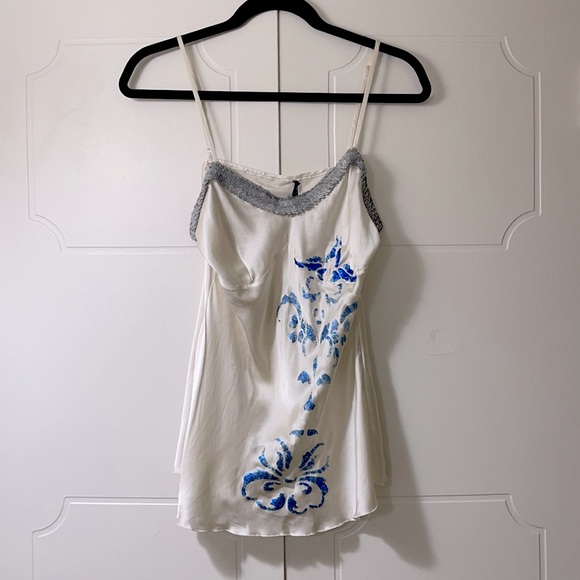 SPY exchange Tops - BRAND NEW 💯% SILK IVORY SPAGHETTI STRAP TOP